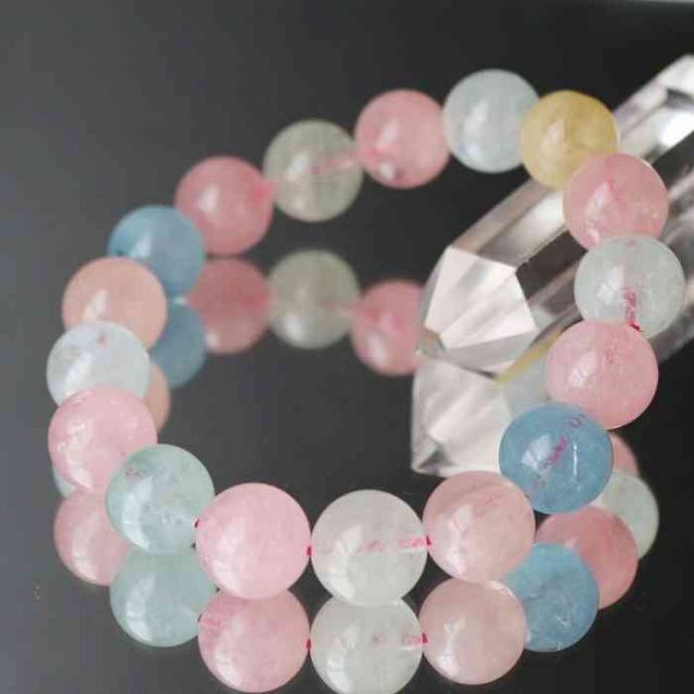 ️可愛い️ モルガナイト　ブレスレット　新品未使用　パワーストーン　天然石 モルガナイト ブレスレット AAA 6ミリ ピンクアクアマリン ブレス