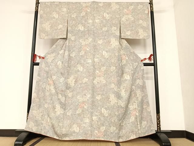 平和屋着物＊夏物 小紋 絽 絞り 水玉 黒地 正絹 逸品 CAAV9578ze