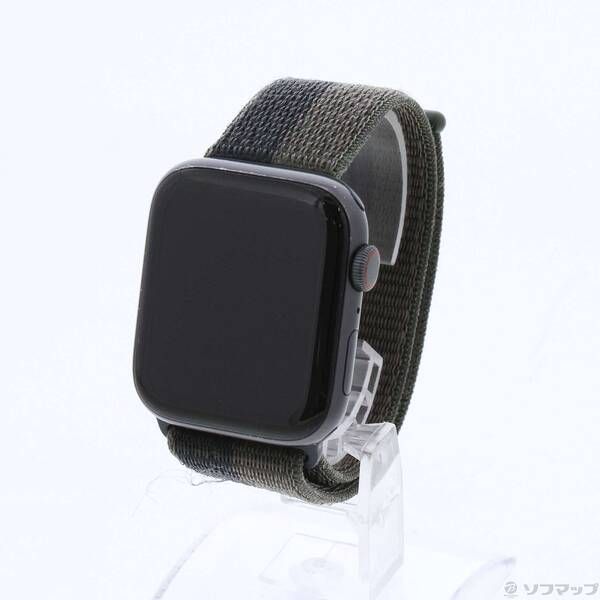 〔品〕 Apple Watch SE 第1世代 GPS + Cellular 44mm スペースグレイアルミニウムケース トルネード／グレイスポーツループ【269】