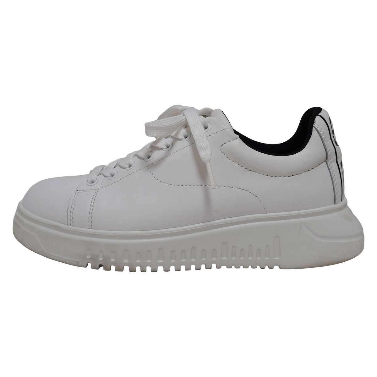 EMPORIOARMANI エンポリオアルマーニ スニーカー 39EUR レディース - 白×黒 レザー