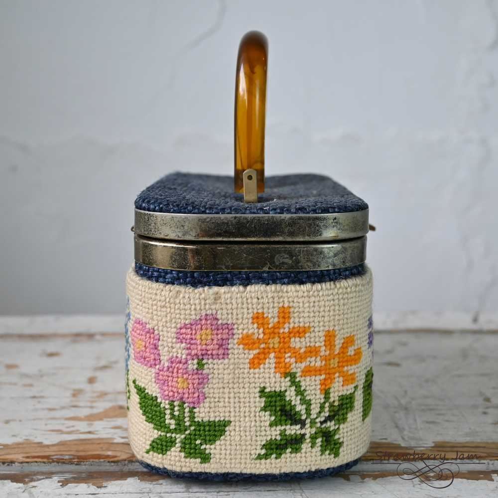 ICO-161 アメリカヴィンテージ JR.FLORIDA 刺繍 バック USA かご ICO-161 アメリカヴィンテージ JR.FLORIDA 刺繍 バック USA かご