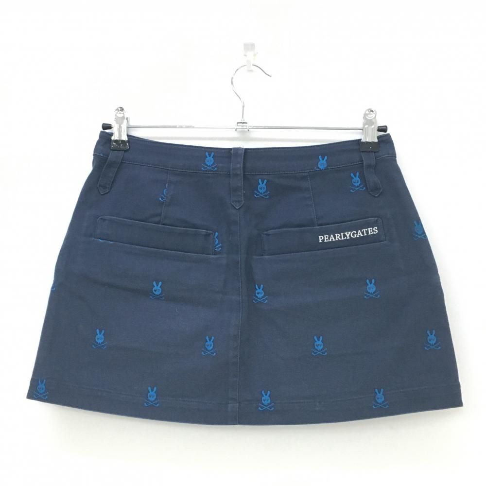 ☆SALE価格☆パーリーゲイツ スカート ネイビー×ブルー スカルラビット 