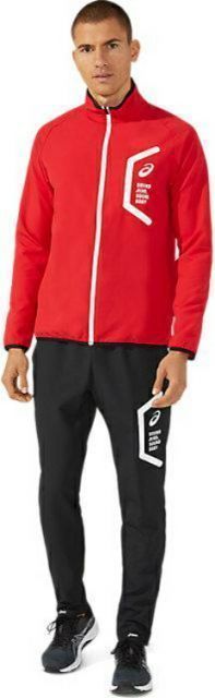 asics アシックス 109 TEAM HEX WOVEN JKT CLASSIC RED XS 2031C264 600 | スポーツ メンズ XS 服 衣料 衣料品ウェア ウエア トップス アウター ジャージ クロスジャケット スリムシルエット ポリエス