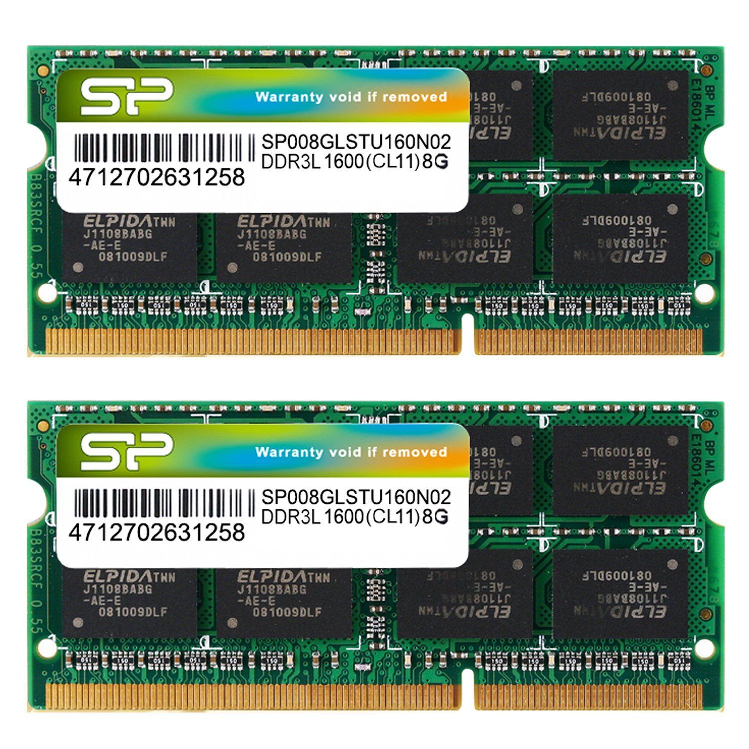 【特価セール】シリコンパワー ノートPC用メモリ 1.35V (低電圧) DDR3L 1600 PC3L-12800 8GB×2枚 204Pin Mac 対応 SP016GLSTU160N22