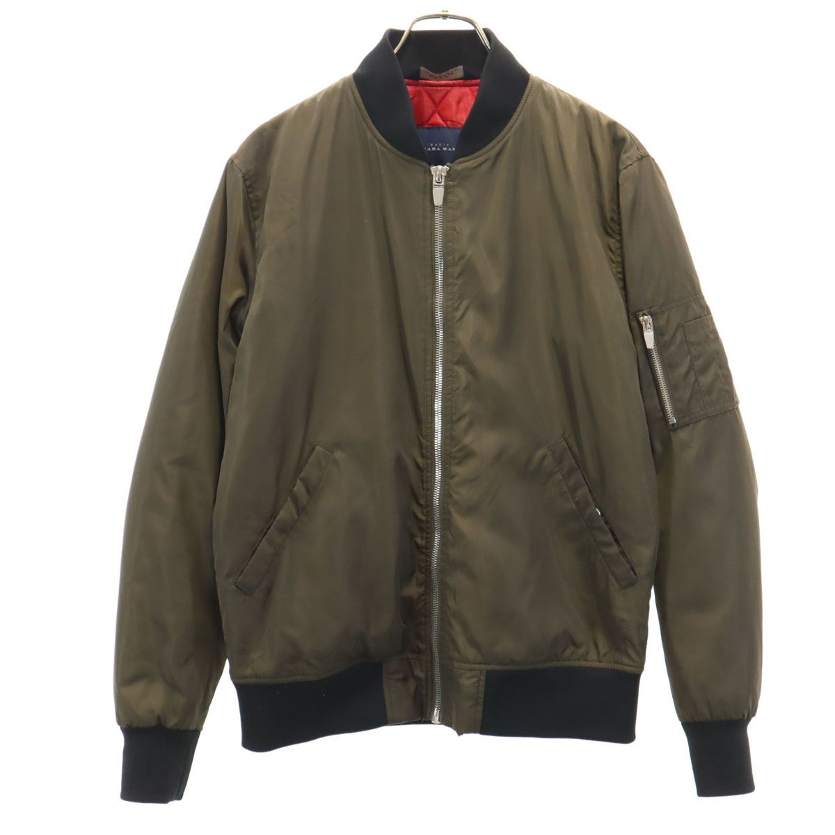 ZARA MAN ザラマン MA-1 フライトジャケット M カーキブラウン メンズ 古着