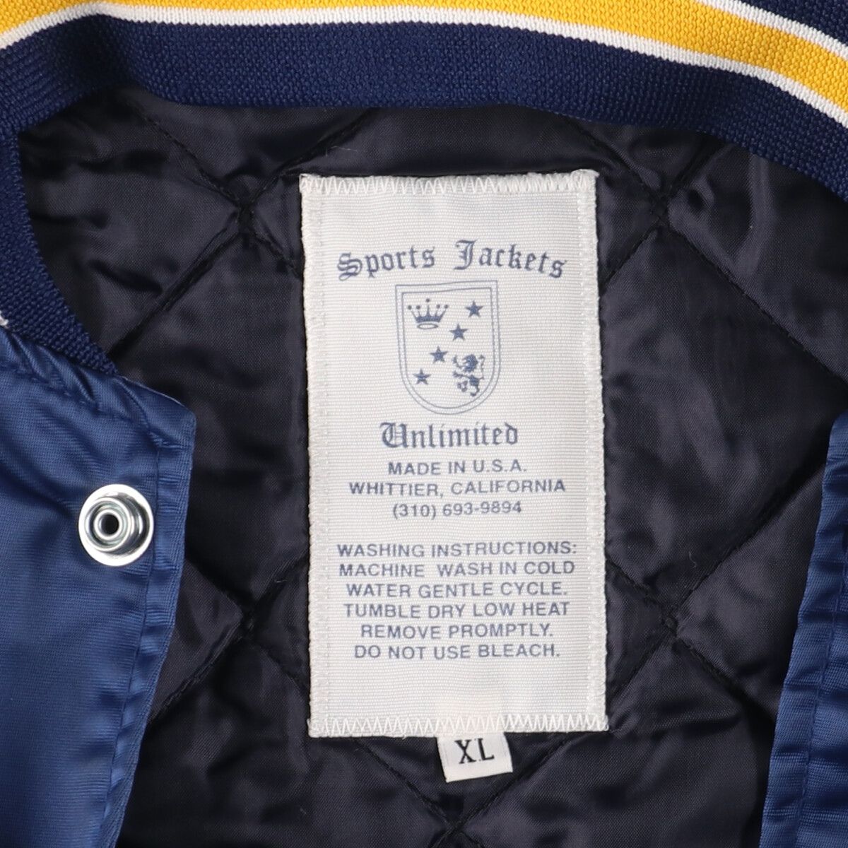 Sports Jacket Unlimited バック刺繍 ナイロンスタジャン アワードジャケット USA製 メンズXL /eaa385135