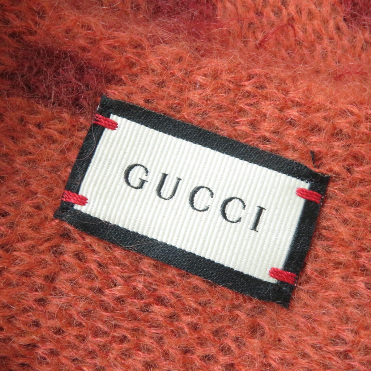 GUCCI フリンジ付きマフラー 20×230cm モヘアグッチ638680