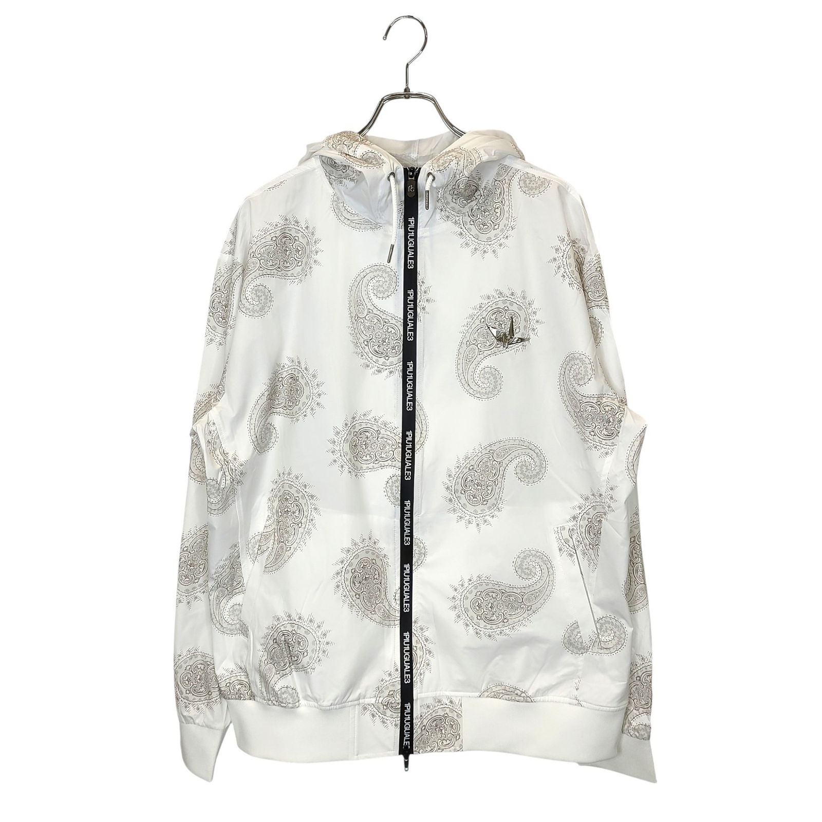 1PIU1UGUALE3 GOLF ウノピゥウノウグァーレトレ ゴルフ 113 GOLF PATTERN ZIP PARKER ペイズリー バンダナ ジップアップ パーカー GRB125 GPE002 7 XXL ホワイト メンズ