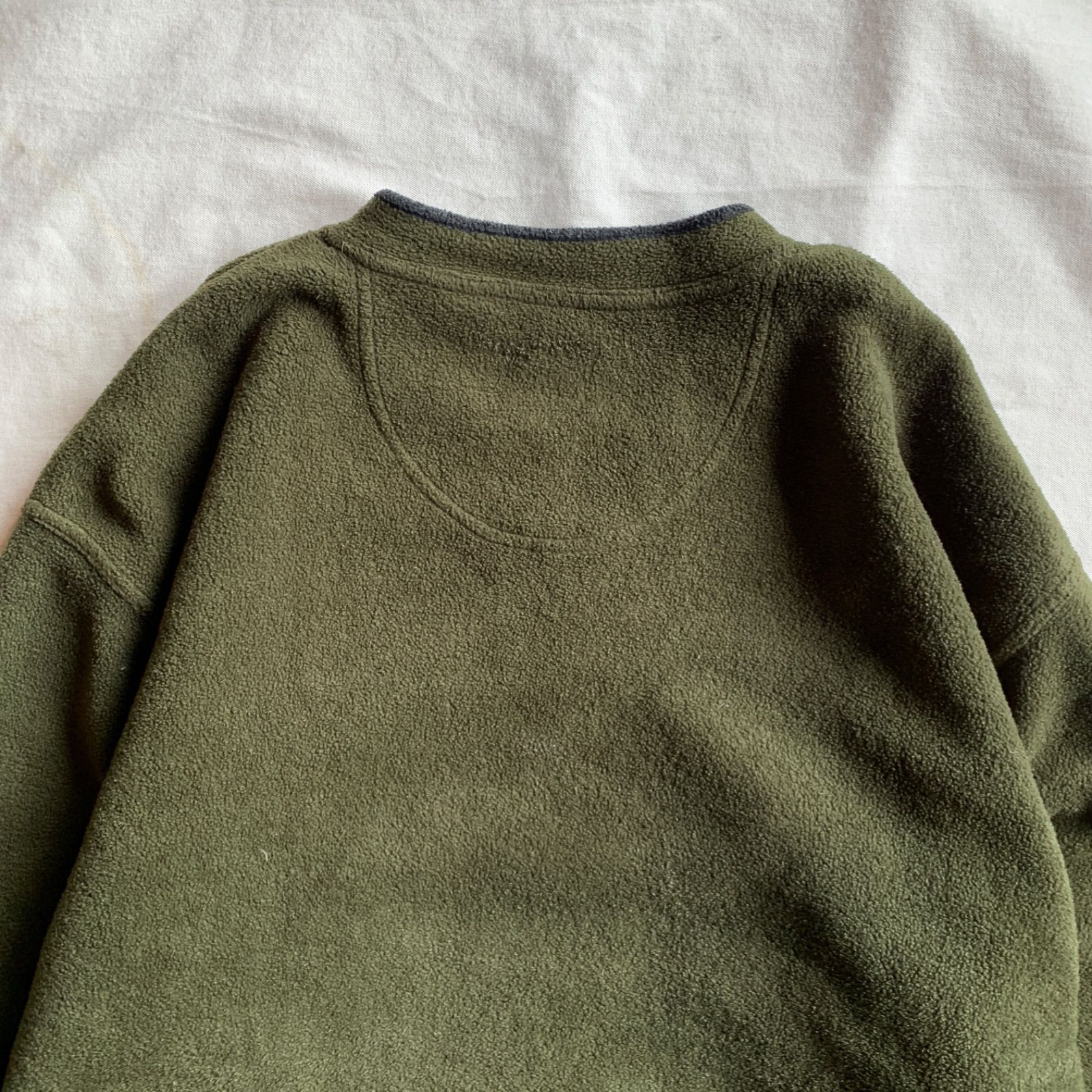 00s GAP フリースプルオーバー Vネック オリーブグリーン オールド 