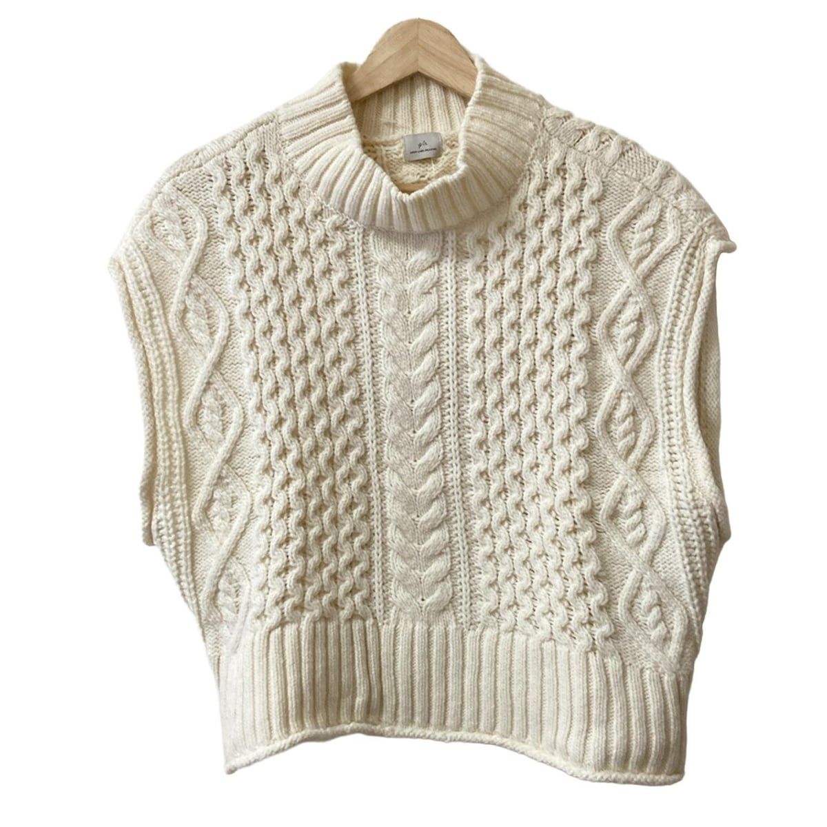 green label relaxing グリーンレーベルリラクシング ノースリーブセーター レディース - アイボリー ハイネック