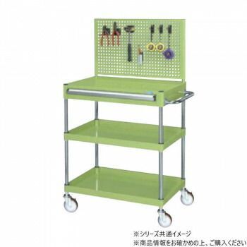 サカエ CSパールワゴン引出し 上部パンチングパネル付 グリーン CSP-6082AJP
