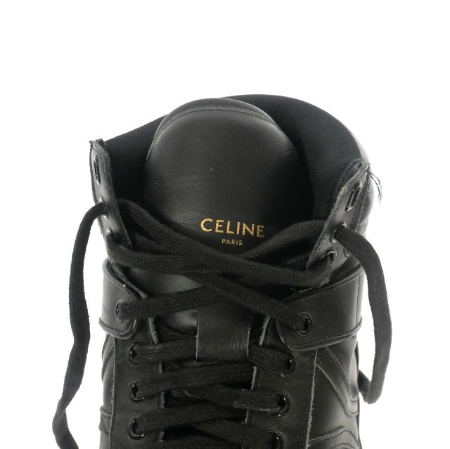 セリーヌ CELINE BREAK レザー ハイカットスニーカー 靴 42 ブラック