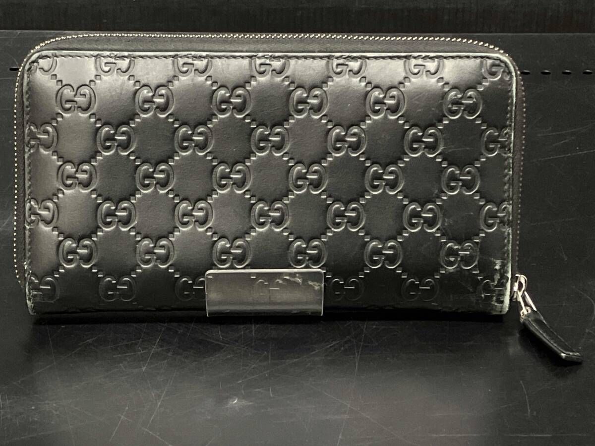 GUCCI グッチ グッチシマ 447906・0416 オーガナイザー長財布 黒