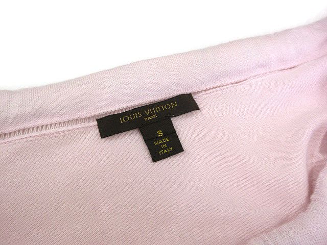 ルイヴィトン LOUIS VUITTON ダミエ スカーフ付き ニット カットソー S ピンク 半袖 プルオーバー ☆AA★ レディース LOUIS VUITTON ルイヴィトン ダミエ スカーフ付き ニット