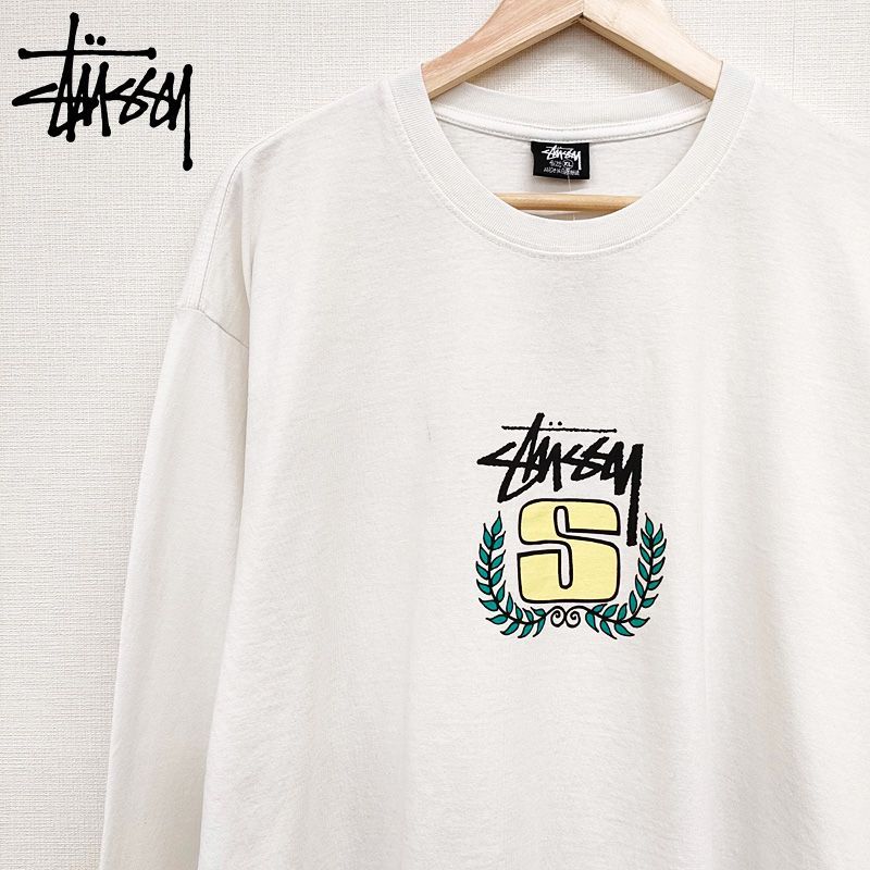 ステューシー STUSSY ロンT 長袖 Tシャツ S リース ナチュラル XL