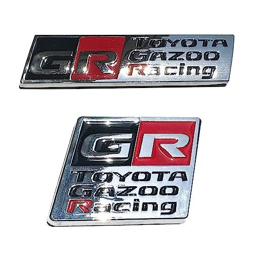 明るい銀色-B TOUFEIYUAN GR ステッカー トヨタ純正 GR ガズーレーシング エンブレム アスレチック バックドアエンブレム 86／ZN6 車の両側にあるフェンダー 防水 金属 車の装飾ステッカ(明るい銀