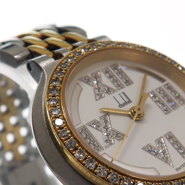 dunhill エリート レディースウォッチ SS+YG ダイヤベゼル クォーツ