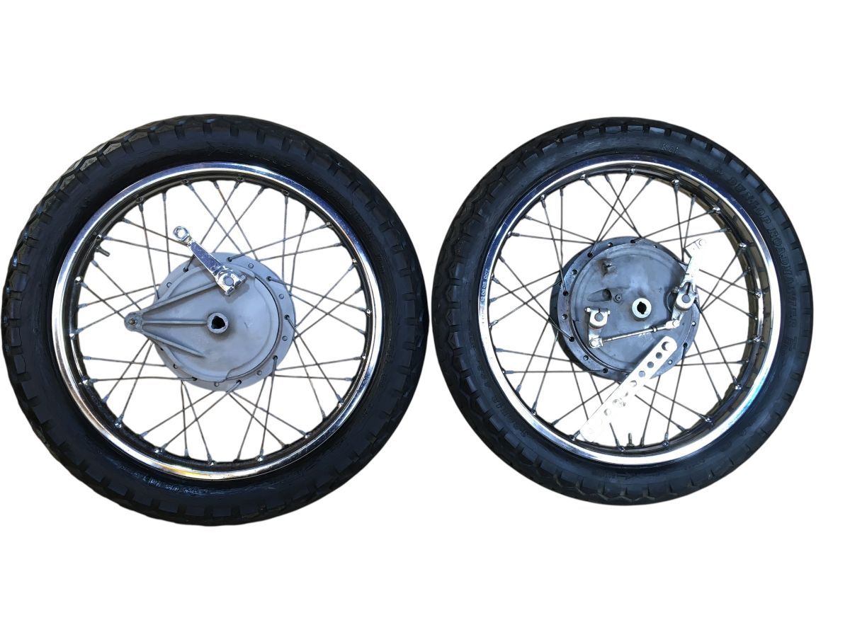 ドリーム CB250 エクスポート 1971-72年式 前後 ホイール セット レストア 流用 ビッグドラム化 ＯＨにも 2766-Z4355