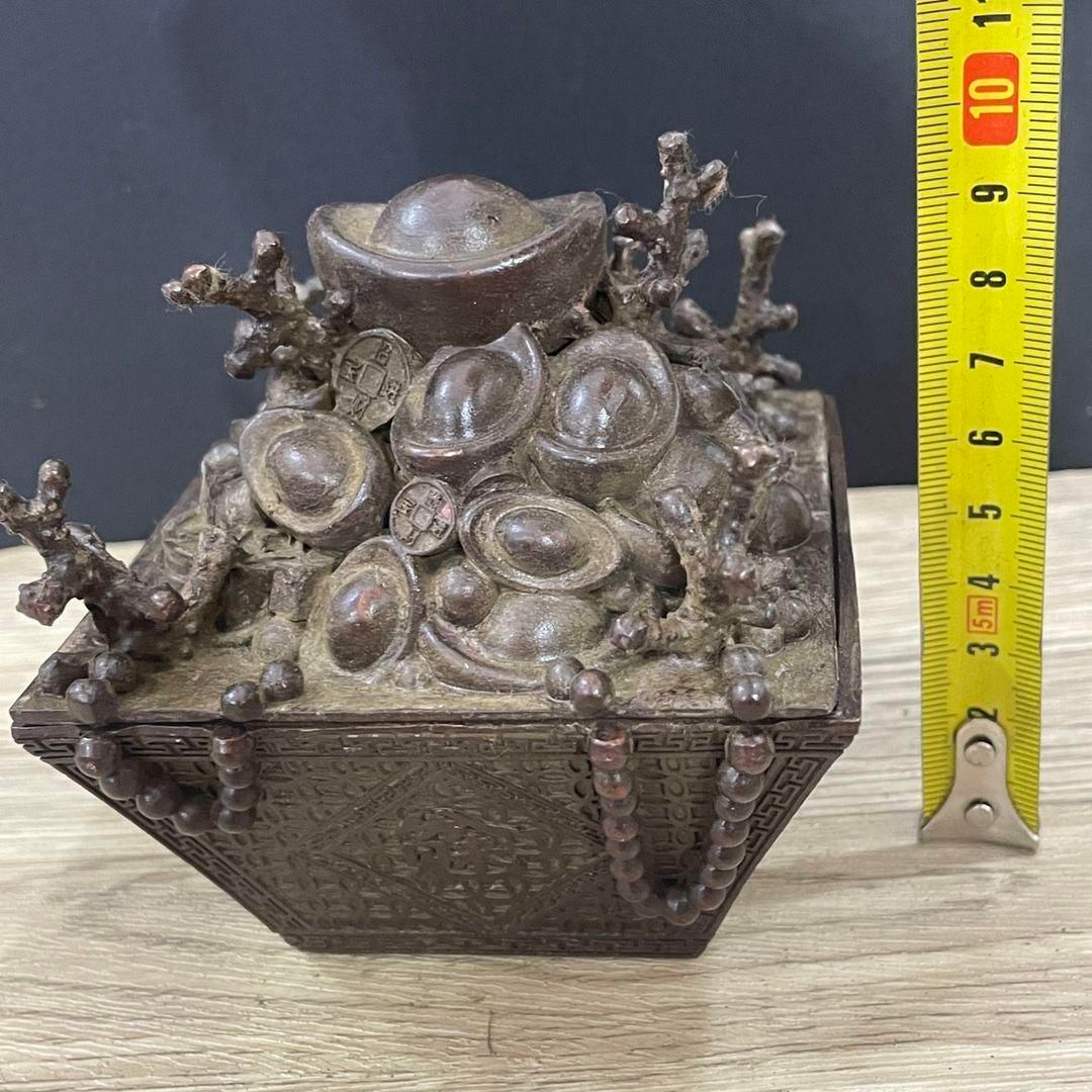 超格安一点 銅製 置物 美術品 工芸品 装飾品 香道具 元宝開蓋招財進宝香炉 工芸品