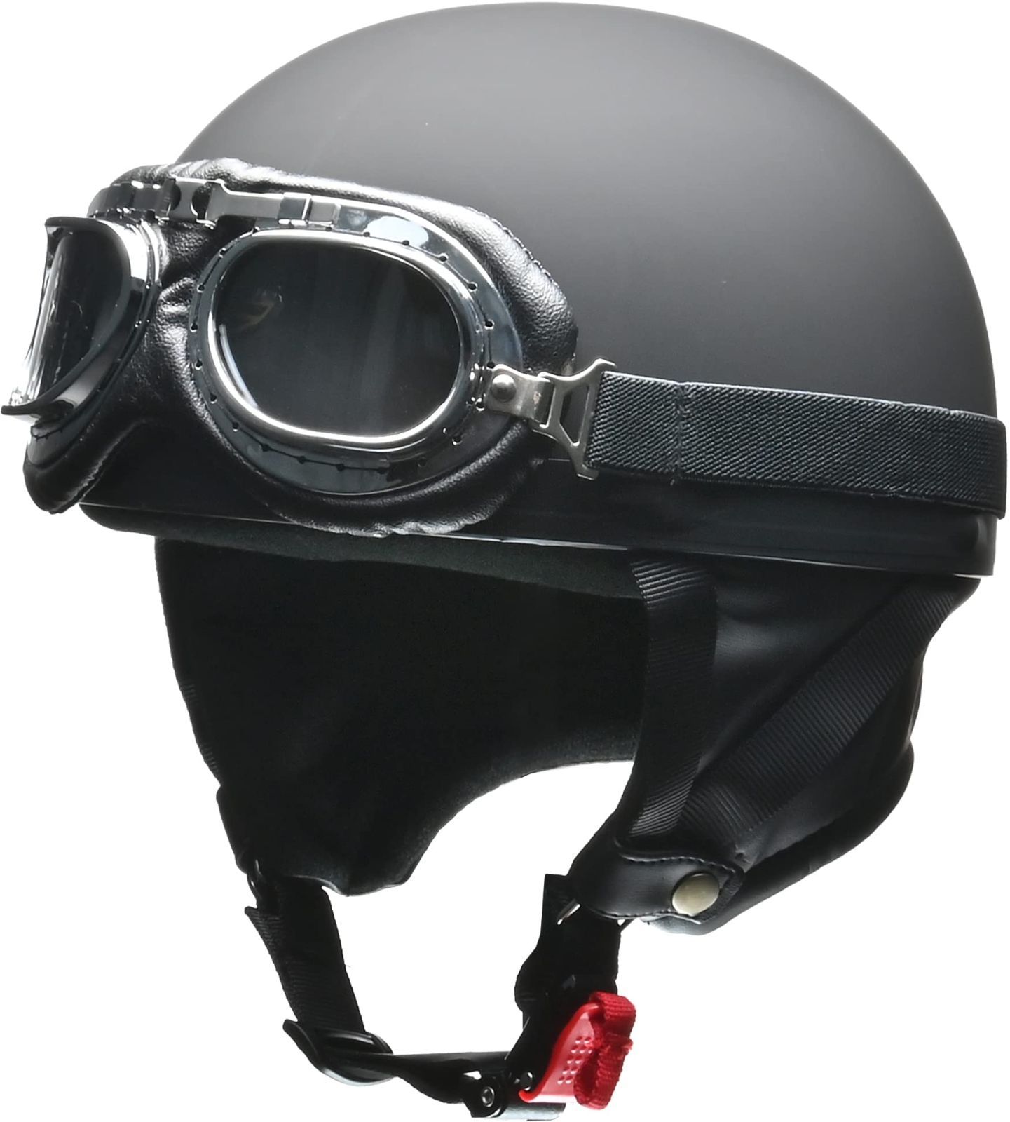 【特価商品】ハーフ CR-750 ビンテージ バイクヘルメット マットブラック フリー リード工業(LEAD) 57~60cm未満
