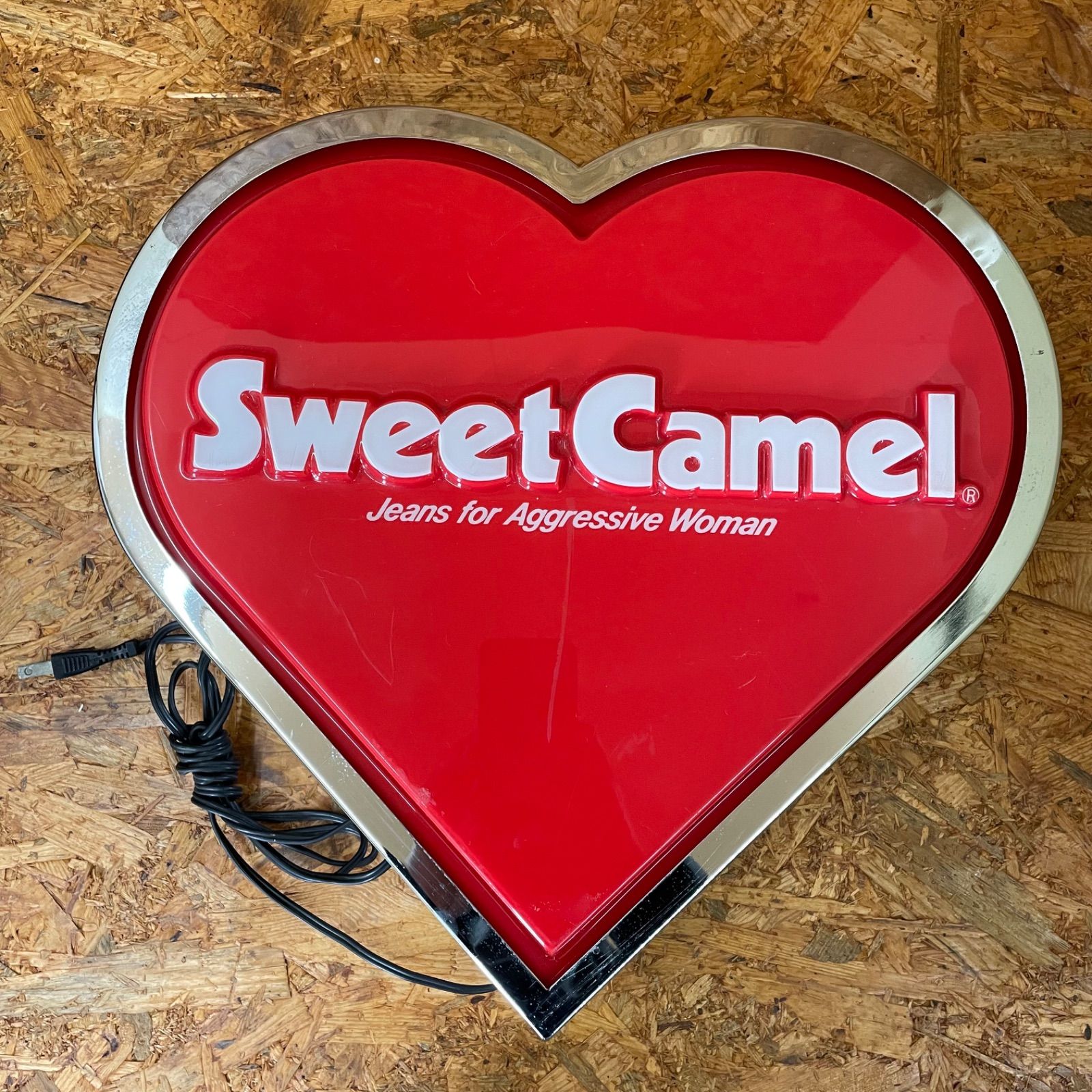 ⑤ Sweet Camel 非売品 電飾看板 スウィートキャメル ジーンズ Sweet Camel 非売品 販促ライト 電飾看板 バナー JEANS スウィート