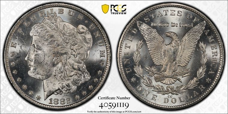 1882 CC CARSON CITY PCGS MS62 - Silver Morgan Dollar $1 Coin