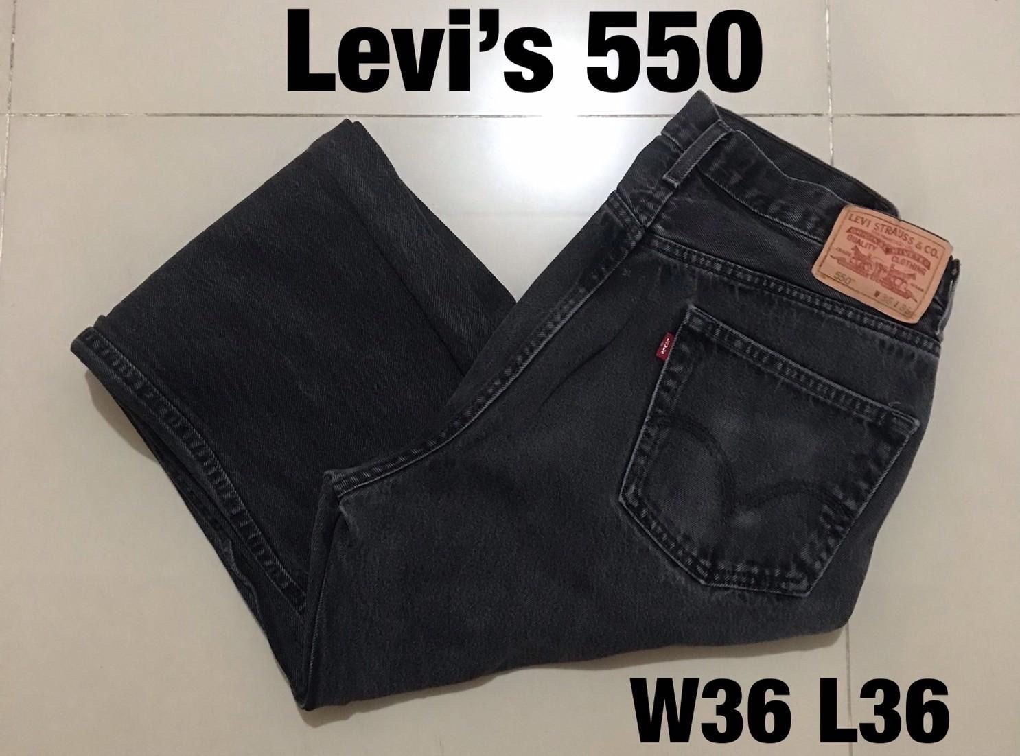 342【Levi's 550 BLACK】W36 L36 レソト製 ブラック ワイド バギー
