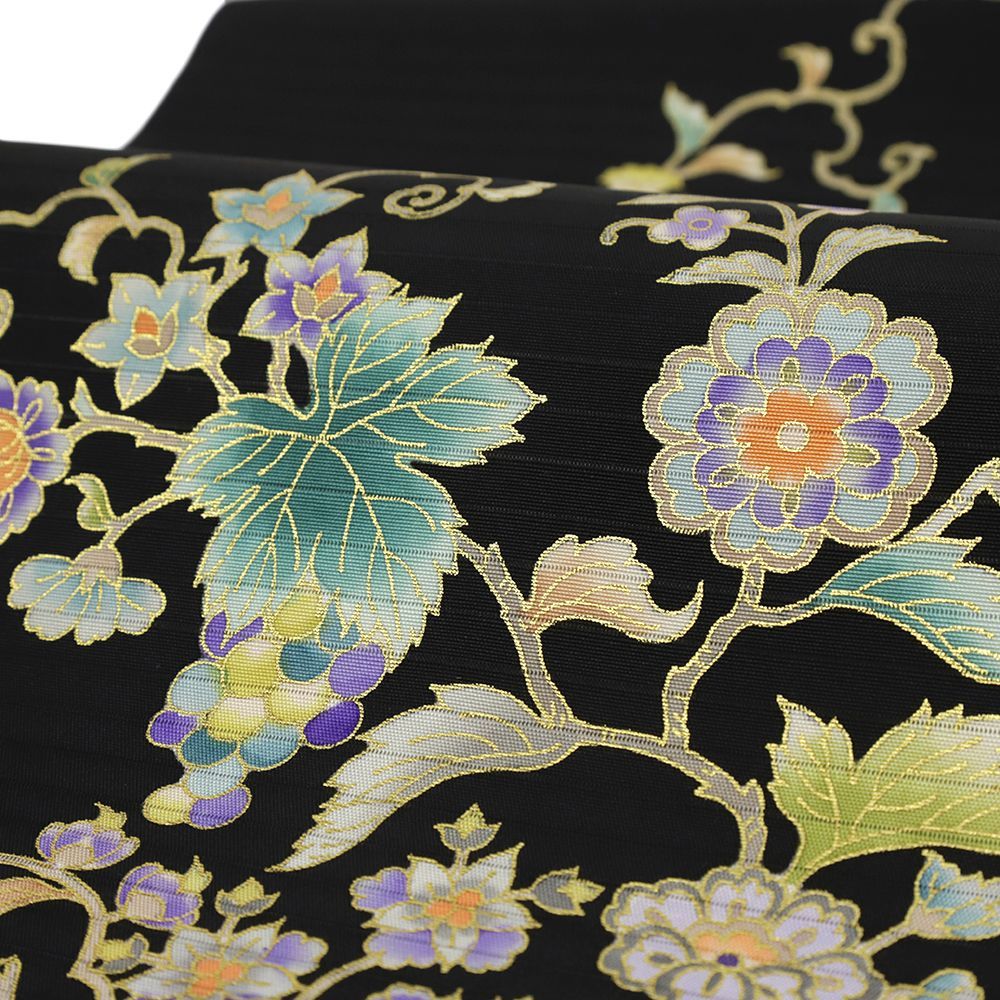 美品 絽 葡萄唐草 夏着物“夏の記憶にその身を標す”正絹 袋帯 6322 美品 絽 葡萄唐草 夏着物“夏の記憶にその身を標す”正絹 袋帯