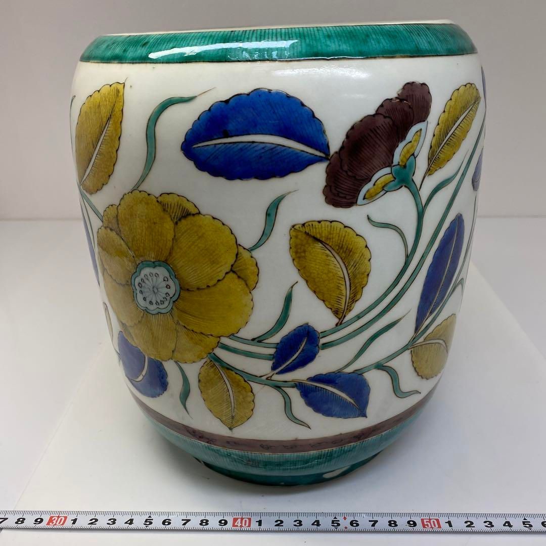 江戸後期 再興九谷 吉田屋 上色絵 火鉢 東さ6-0712 2F USTAUSTRALIA_COM_AU