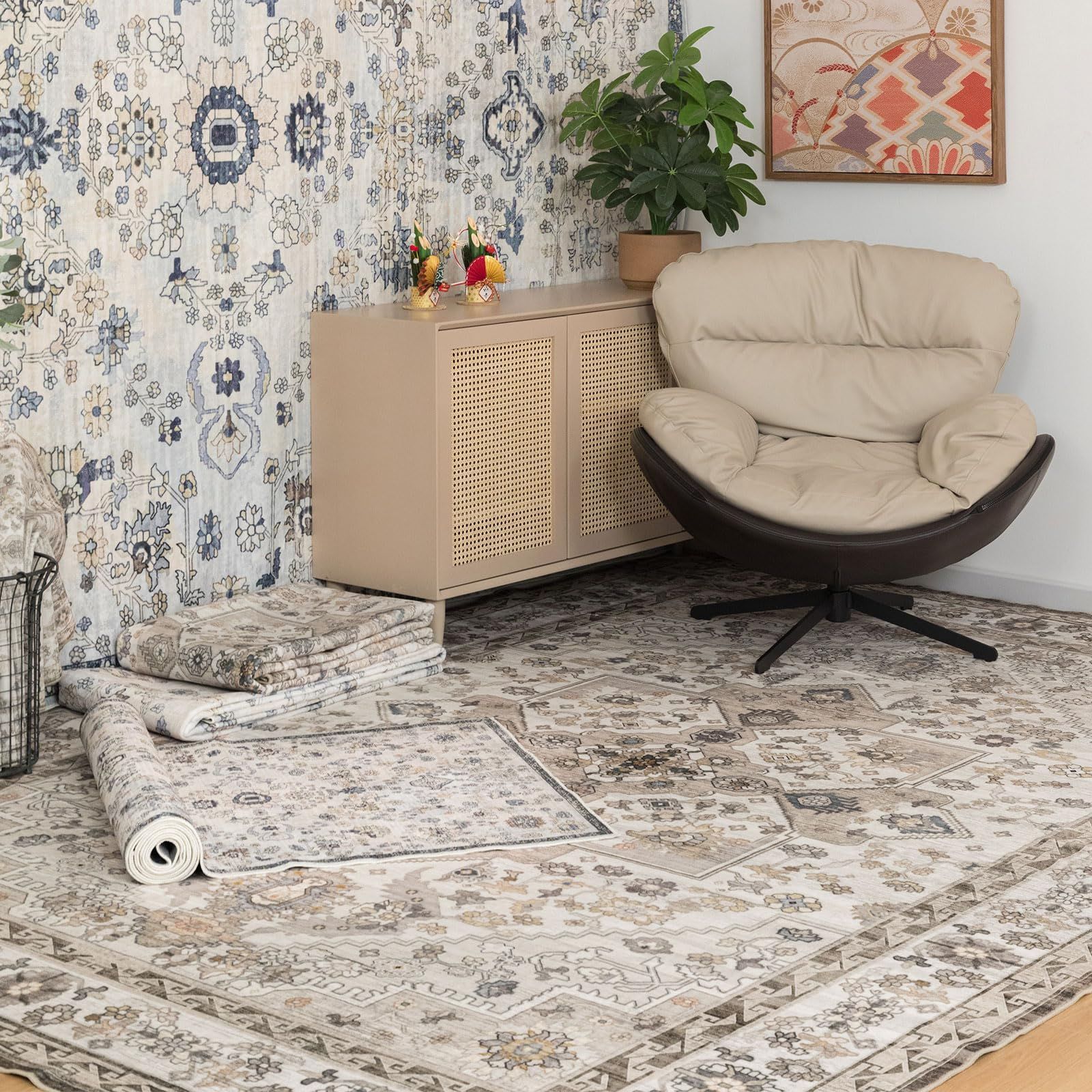 ラグ ペルシャ風 洗える ラグ カーペット 3畳 ダイニングラグ 絨毯 160