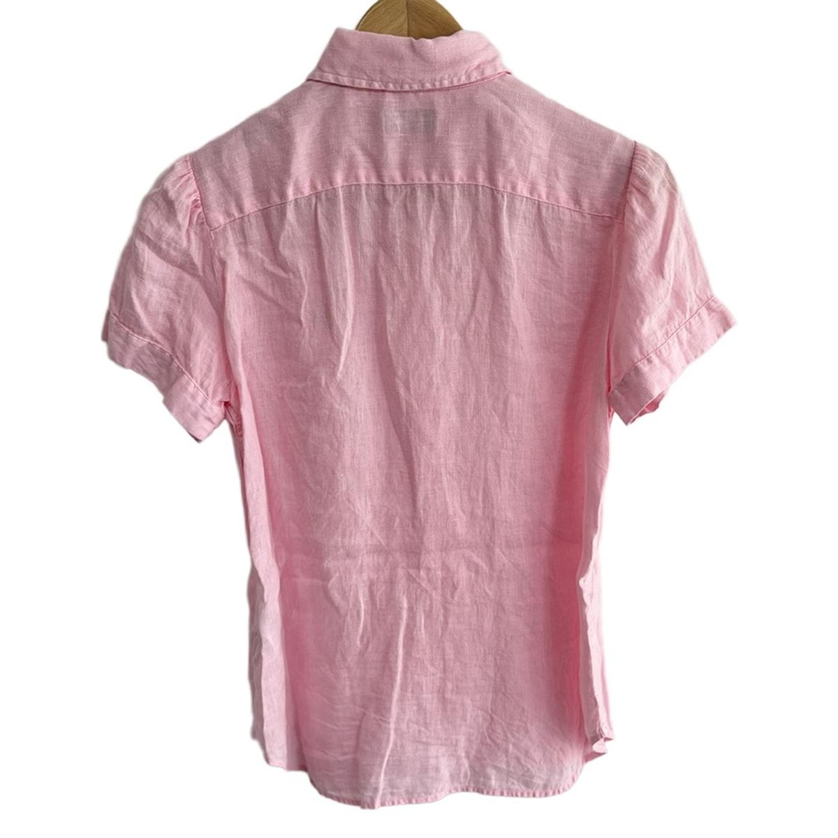 POLObyRalphLauren ポロラルフローレン 半袖シャツブラウス サイズSP S レディース - ピンク×ダークネイビー 麻