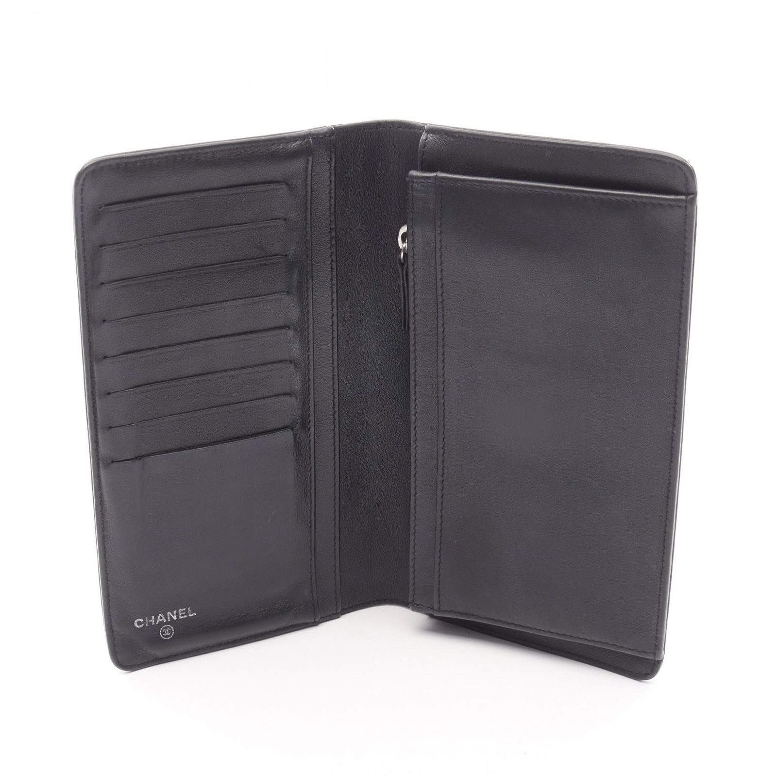 CHANEL シャネル マトラッセ ココマーク 2つ折り長財布 シャネル CHANEL 二つ折り長財布 ココマーク ブラック レザー