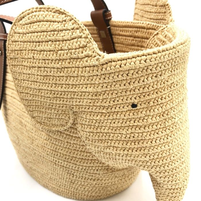 ゴ*)様 【LOEWE ロエベ】 超美品 バスケット ラフィア カゴバッグ エレ LOEWE ロエベ かごバッグ SLIT MINI BAG スリットバッグ ミニ