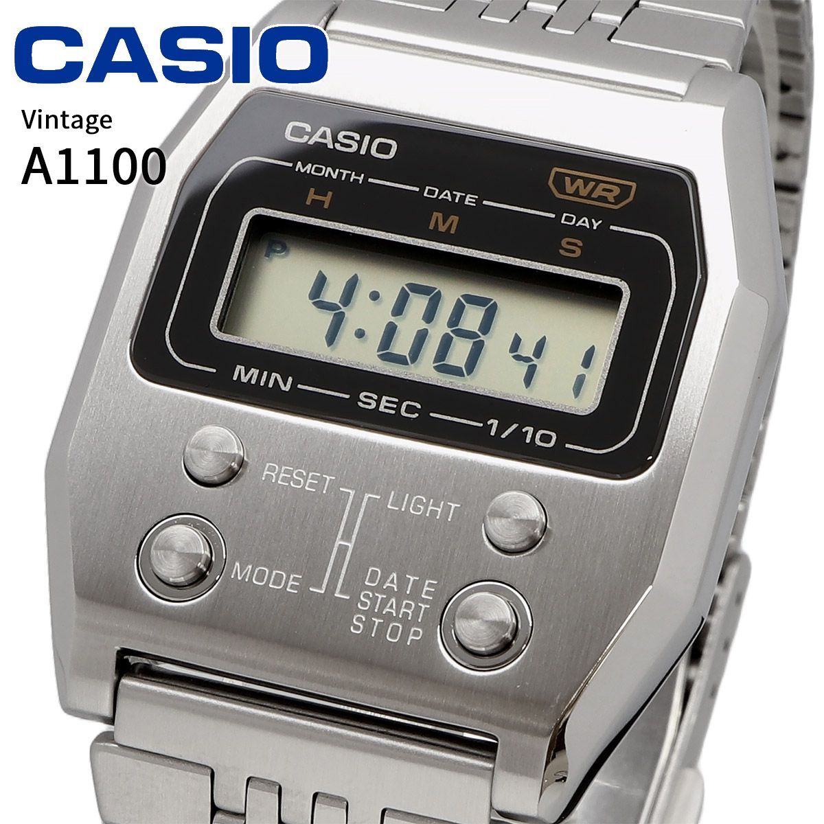 時計 CASIO 腕時計 カシオ 時計 ウォッチ チープカシオ チプカシ 復刻モデル デジタル ユニセックス シルバー 海外モデル A1100D-1 並行輸入品