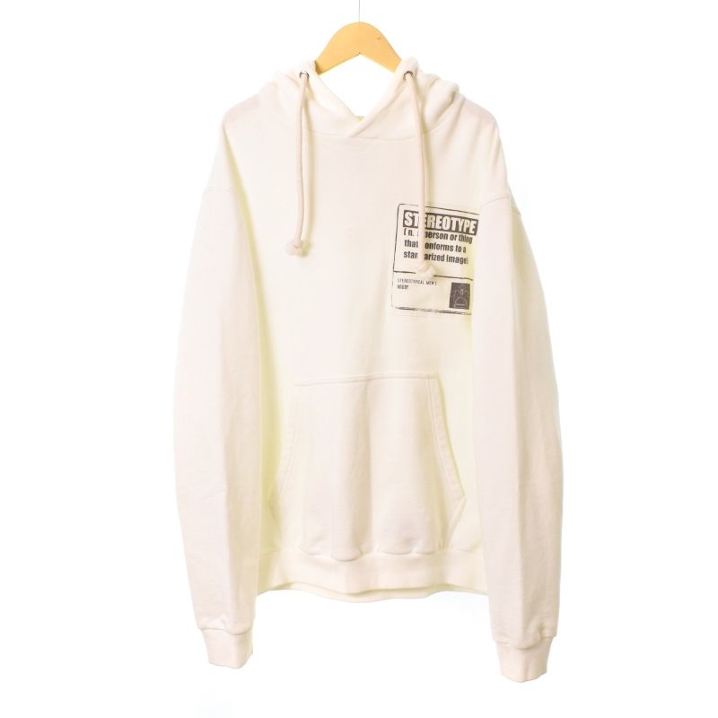 メゾンマルジェラ Maison Margiela 18SS STEREOTYPE COTTON SWEATSHIRT ステレオタイプ コットン  スウェットシャツ パーカー フーディー 44 白 ホワイト S50GU0072