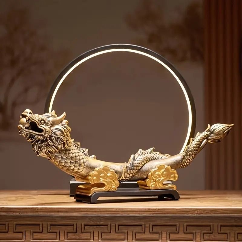 日本のドラゴンアート装飾品 置物 装飾品 人形 フィギュア ドラゴン 龍 竜 ゴールド オブジェ