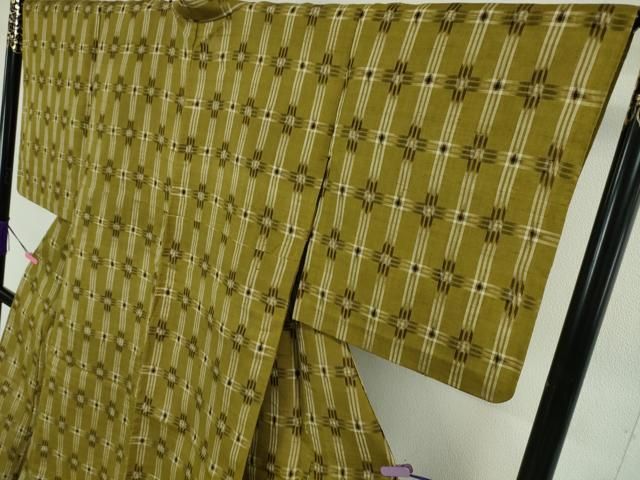 紗紬 絣格子