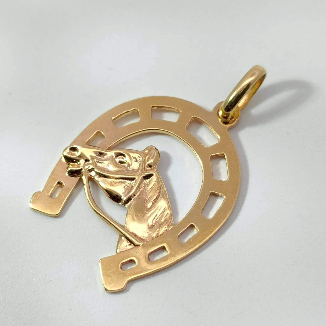 18金 K18 男女兼用 馬 ホース ネックレストップ 1.36ｇ D323