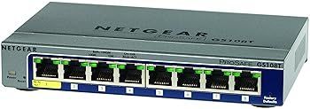 NETGEAR レイヤー2スマートスイッチ ギガビット8ポートVLAN QoS ACL LAG PoE受電 マグネット GS108T-200JPS