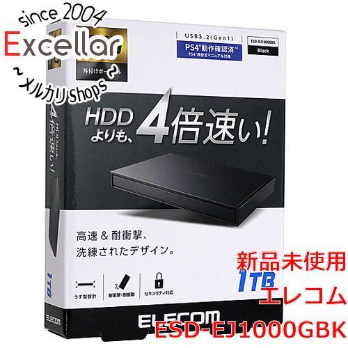 bn:16] ELECOM 外付けポータブルSSD ESD-EJ1000GBK ブラック 1TB