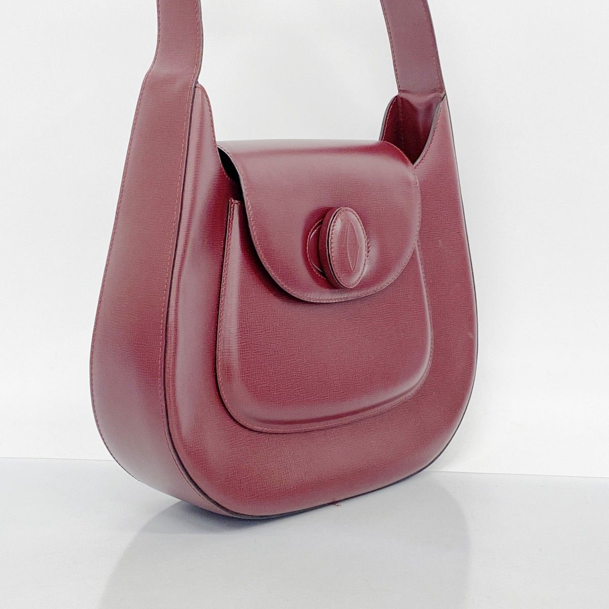 5ic2756】カルティエ ショルダーバッグ マスト レザー ボルドー  