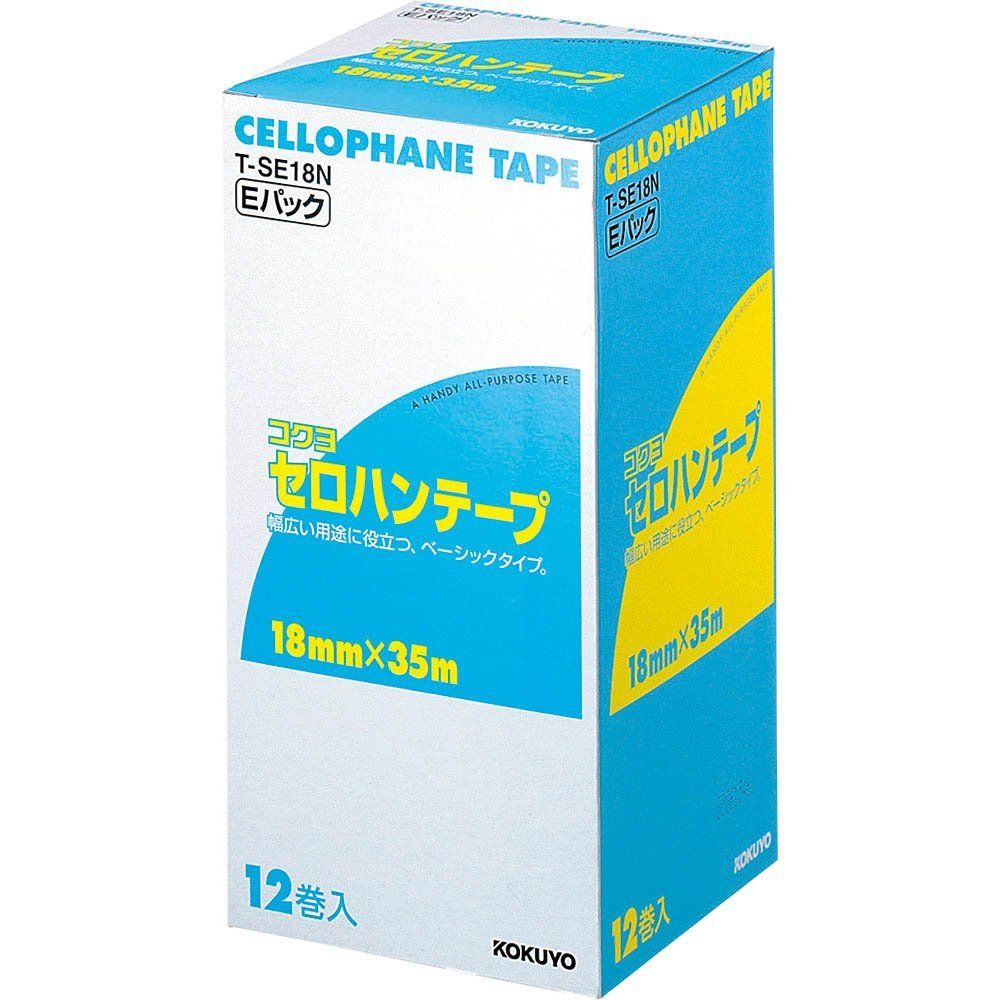 まとめ買い コクヨ セロハンテープ 大巻き お徳用Eパック 18mm 12巻入 T-SE18N ×3セット