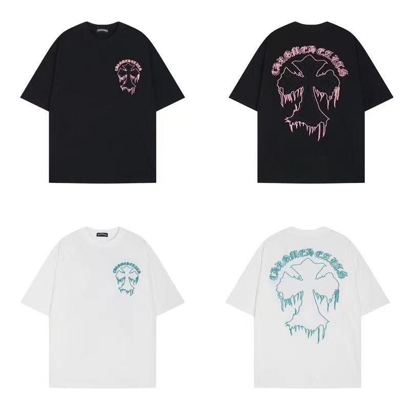 Chrome Hearts クロムハーツ Tシャツ オーバーサイズ 半袖  シャツ コットン  ユニセックス 並行輸入品 S M L XL ブラック ホワイト