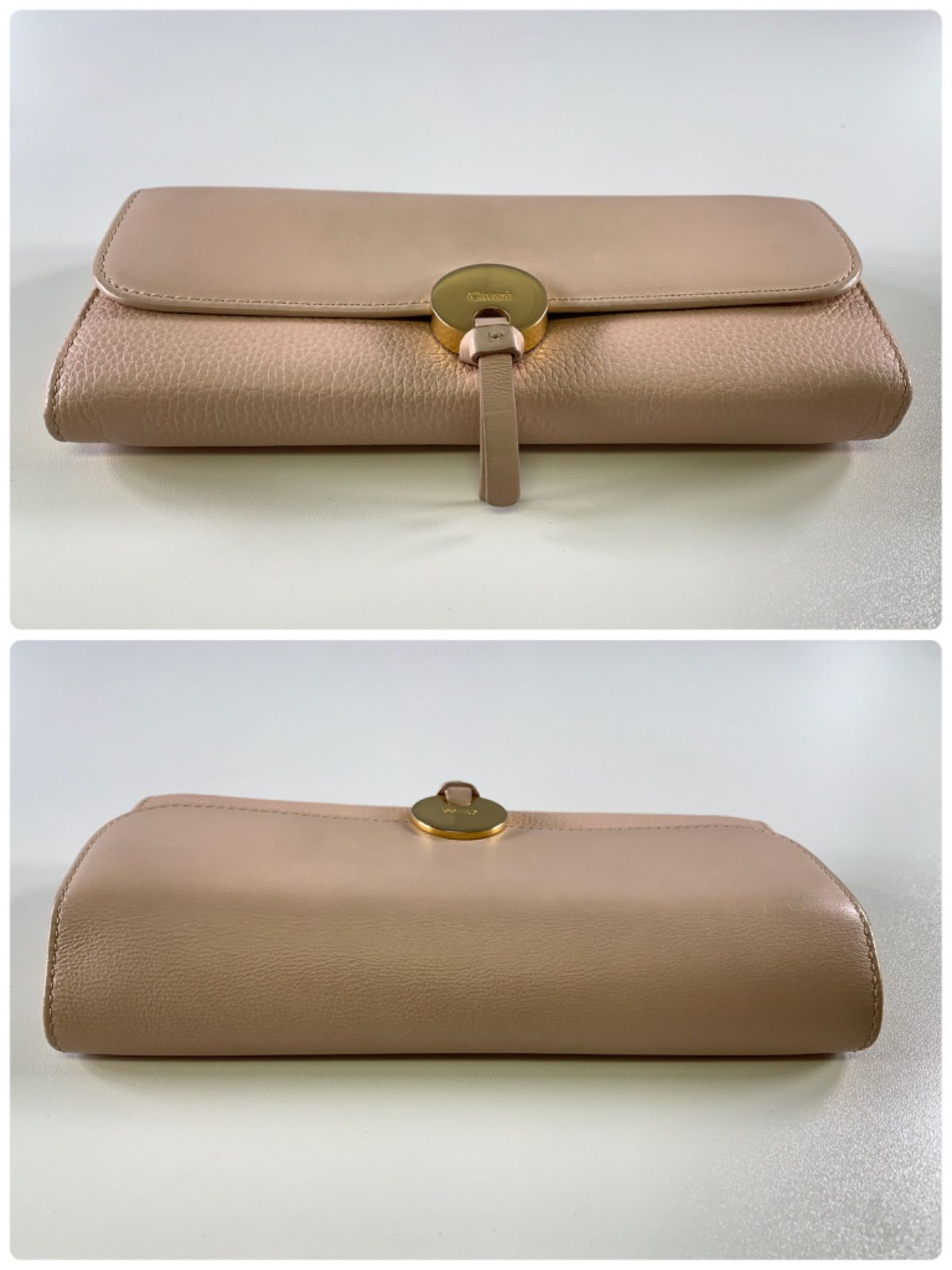 ☆Chloe クロエ 長財布 ピンクベージュ レザー 箱 保存袋 L字 