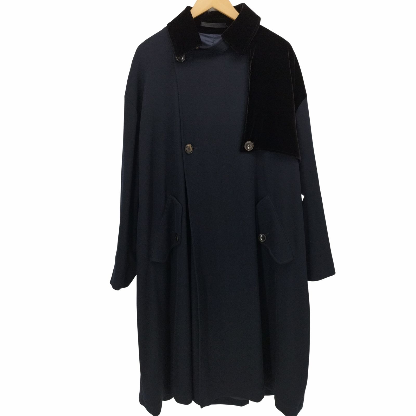 ジョルジオアルマーニ Giorgio Armani 19SS VELVET DOUBLE COAT 黒 