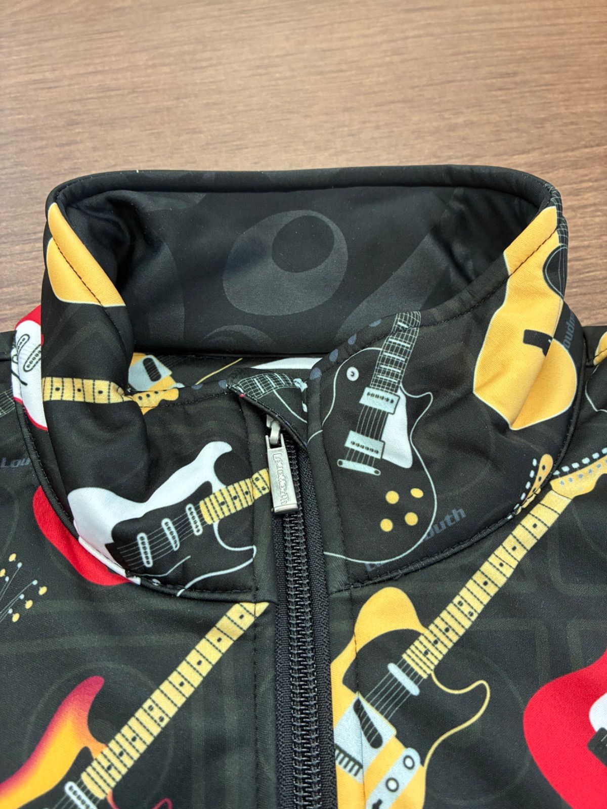 ラウドマウス フルジップジャケット　エレキギター総柄 裏起毛 M サイズ:M LOUDMOUTH ラウドマウス;裏起毛ジップジャケットロゴ刺繍