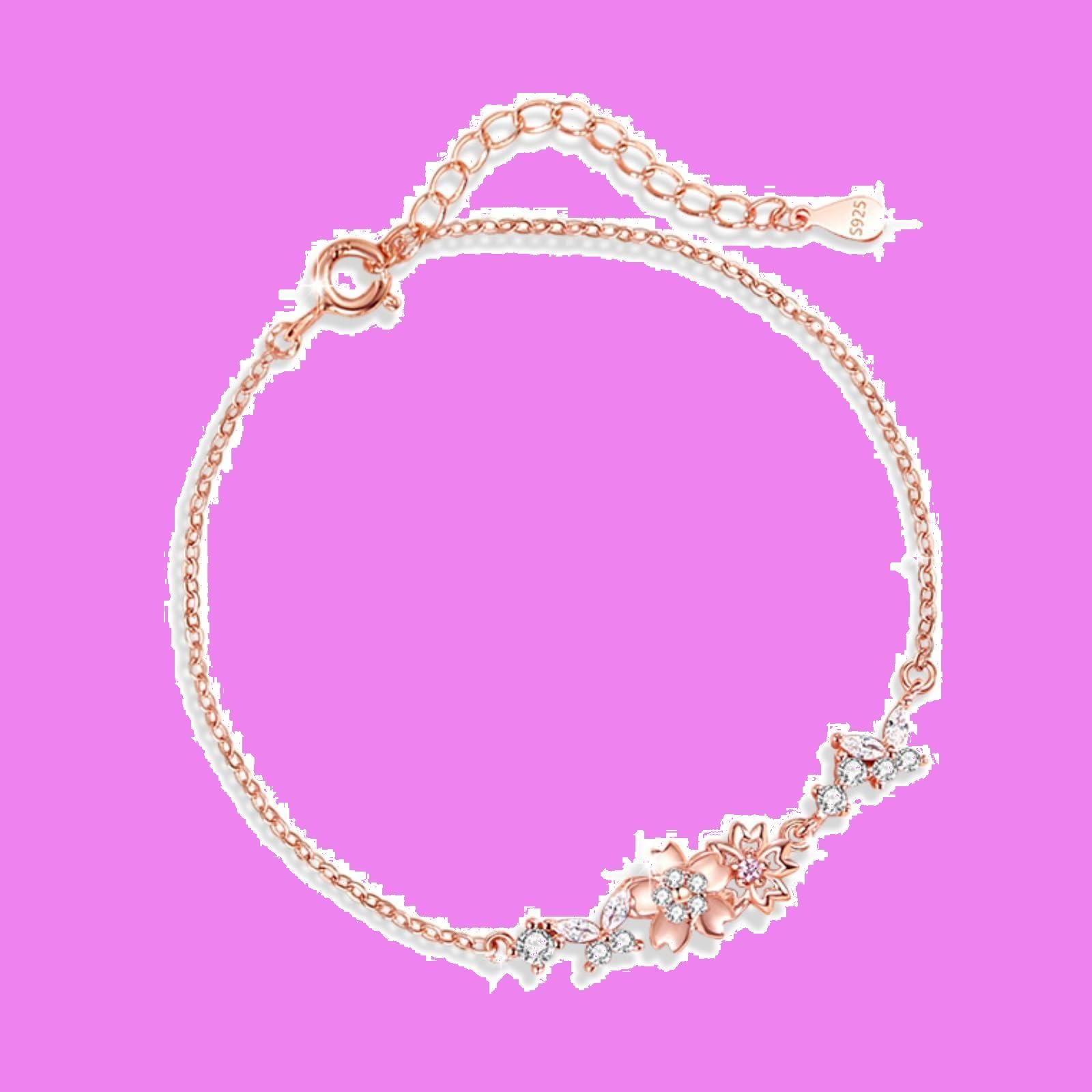 pink silver/ silver/桜デザイン ブレスレット