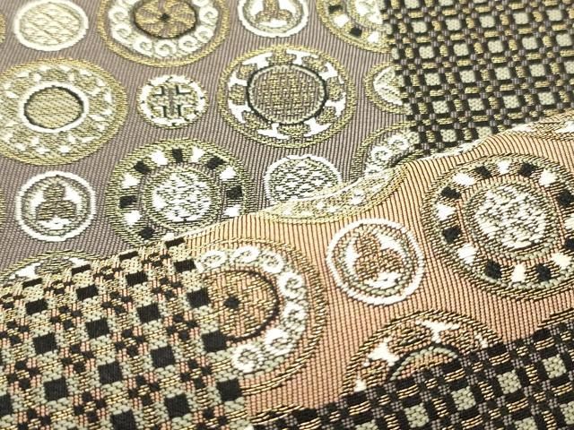 平和屋着物○両面 六通柄袋帯 変わり市松正倉院文 金糸