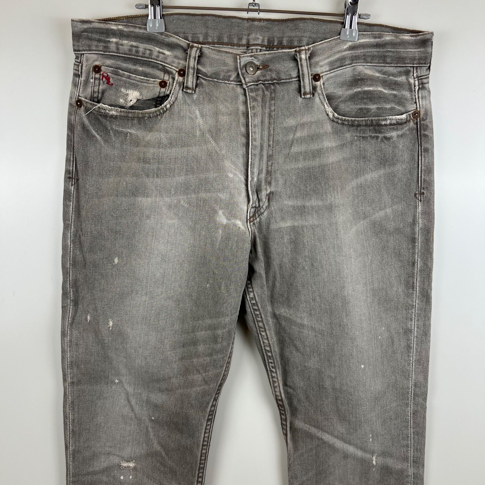 POLO BY RALPH LAUREN slim fit 381 faded grey denim pants w35 