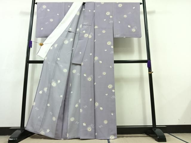 平和屋着物 上質な小紋 単衣 舞花文 正絹 AABC7509jh